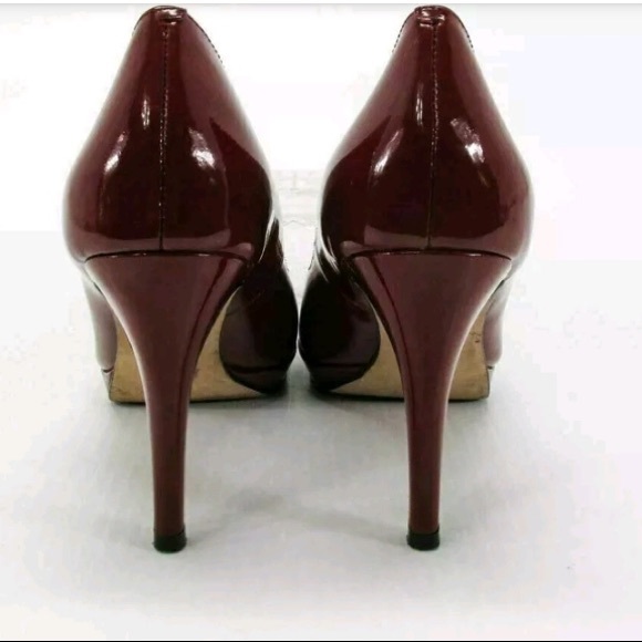 Nine West's Glossy Wine Red Quabree Pump With Upper Platform Sizes: 8.5 & 9 (F) - Picture 4 of 4